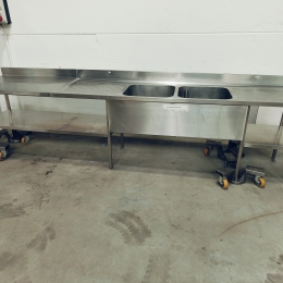 Rvs spoeltafel - 340x70 cm 